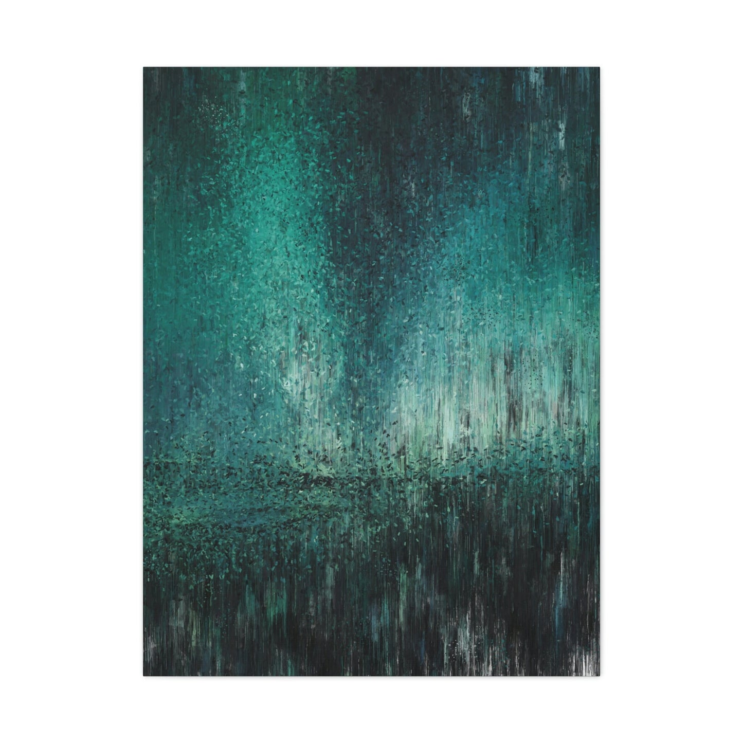 Teal and Black Abstract Wall Art, Canvas Print