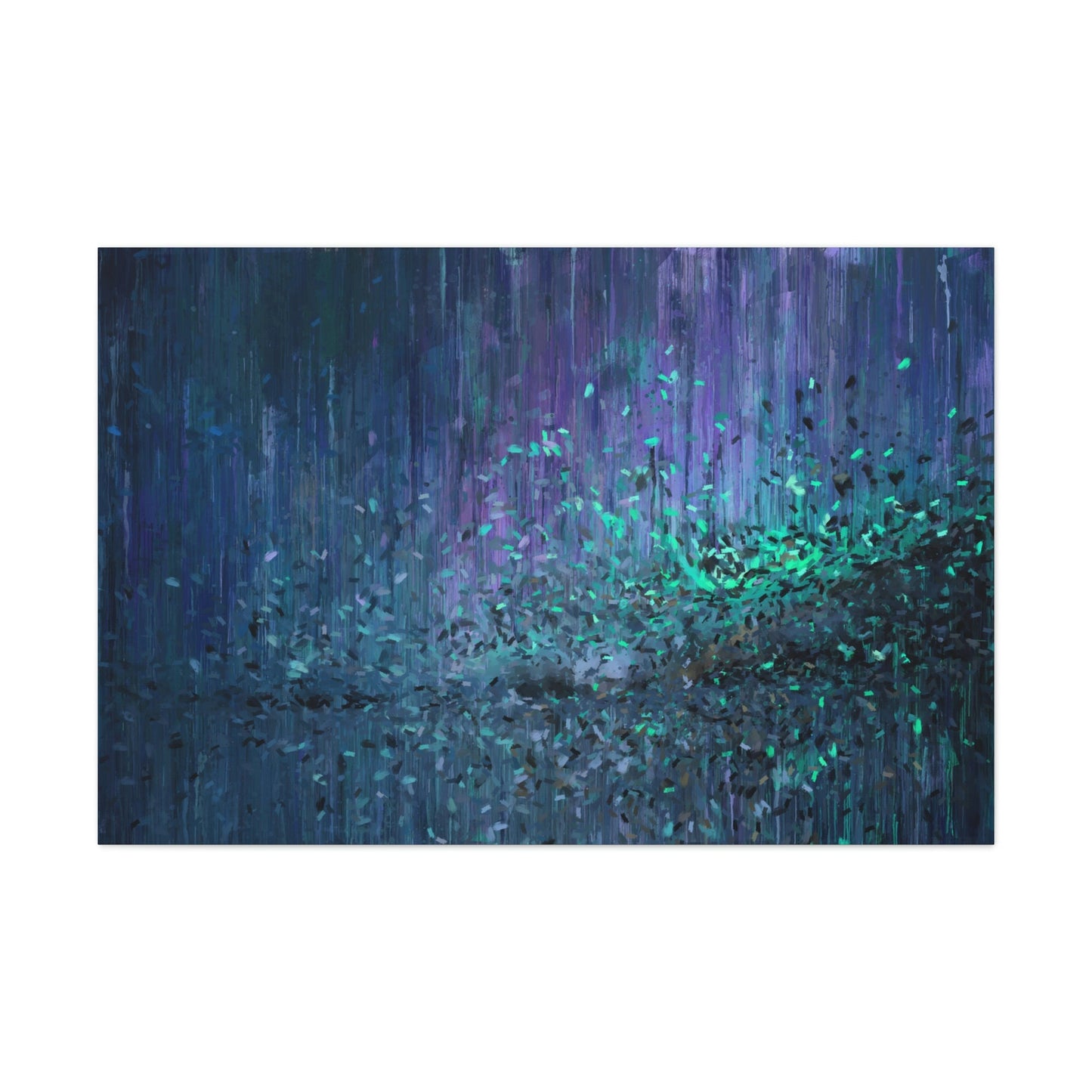 Green and Purple Abstract Wall Art, Canvas Print