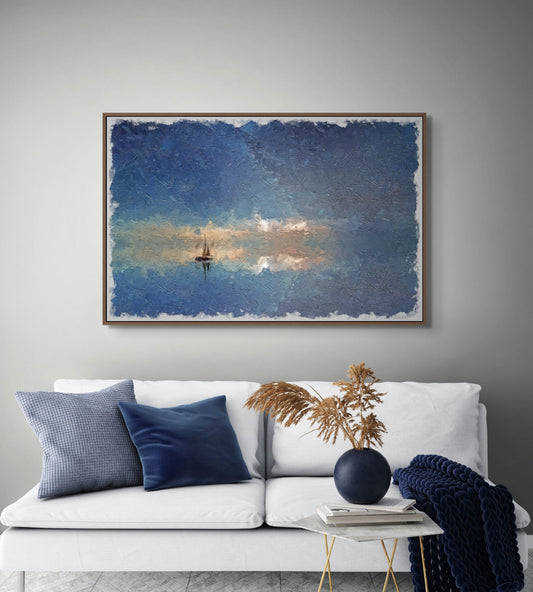 Sailboat Starry Night Wall Art, Canvas Print