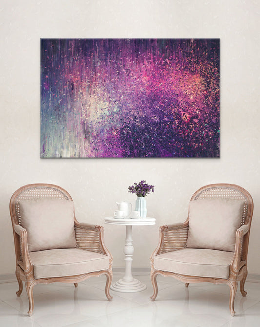 Pink and Purple Abstract Art, Canvas Print